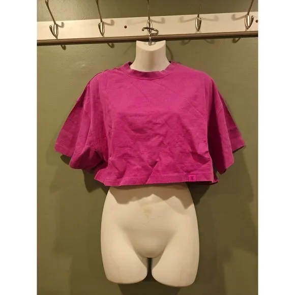 savage x fenty Essential Heavy Jersey Washed Cropped Tee medium - Picture 3 of 4